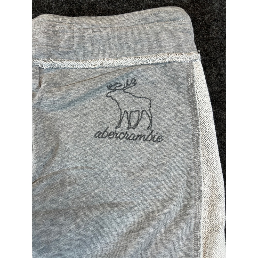 Abercrombie Gray Cropped Sweatpants Y2K Logo Raw Hem Small L
